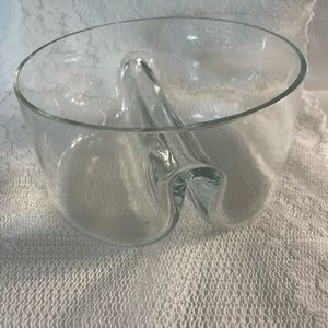 Divided condiment glass bowl